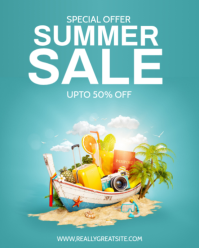 Blue Joyful Summer Sale Instagram Portrait template