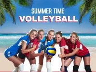 Blue Joyful Summer Time Volleyball Yard Sign Panneau de jardin template