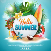 Blue Joyful Summer Vacation Instagram Post Video template
