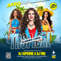 Blue Joyful Summer Vibes Party Instagram Post template