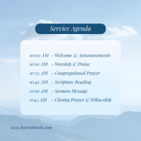 Blauw Sunday Church Service Instagram na Post Template - Page 2