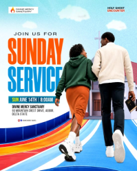 Hvid Sunday Service Instagram Portrait Template