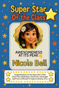 Blue Joyful Super Star Of The Class  Poster 海报 template
