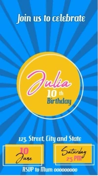 Blue Joyful Superkitties Invitation Animation Instagram-verhaal template