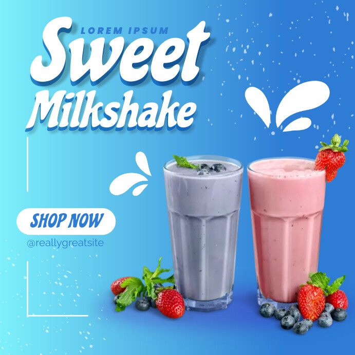 Modèle Blue Joyful Sweet Milkshake Instagram Post | PosterMyWall