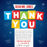 Blau Teacher Appreciation Wpis na Instagrama Template