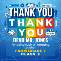 Blue Joyful Teacher Appreciation Square template