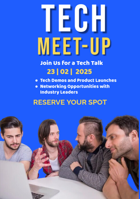 Copy of Blue Joyful Tech Meetup A1 | PosterMyWall