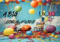 Blue Thank You Celebration A4 Template