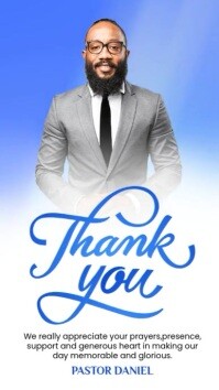 Blue Joyful Thank You Card Template Instagram Story