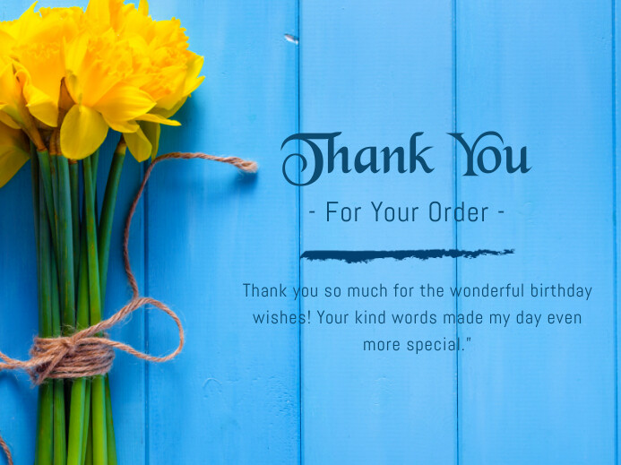 Blue Joyful Thank You Yard Sign template