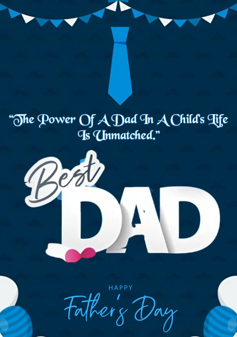 Blue Joyful This Is A Graphic Design For Happy Father's Day  A4 template