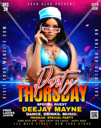 Blue Joyful Thursday Night Poster/wallboard Póster/Tablero template
