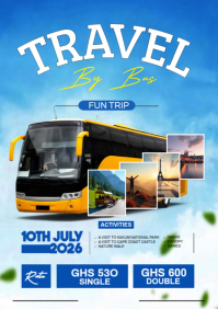 Blue Joyful Travel and Adventure A4 template