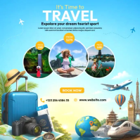 Bleu Travel Instagram na Post Template