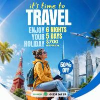 Blu Travel Promotion Instagram-bericht Template