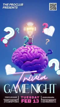 Blue Joyful Trivia Game Night Instagram Story Video template