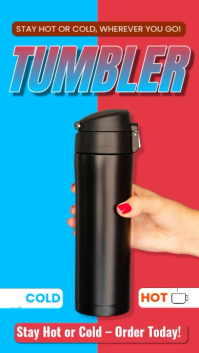 Синий Tumbler Promotion TikTok-video Template