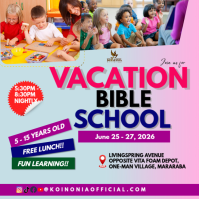 Blue Joyful Vacation Bible School Instagram Post template