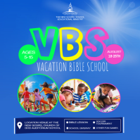 Blue Joyful Vacation Bible School Square Isikwele (1:1) template