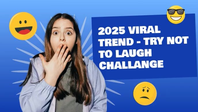 Blue Joyful Viral Trend Youtube Thumbnail Template