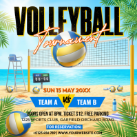 Blue Joyful Volleyball Tournament Instagram Post template