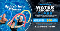 Blue Joyful Water Aerobics Class Facebook Shared Image template