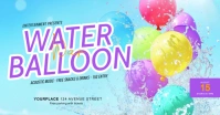 Blue Joyful Water Balloon Fight Facebook Shar template