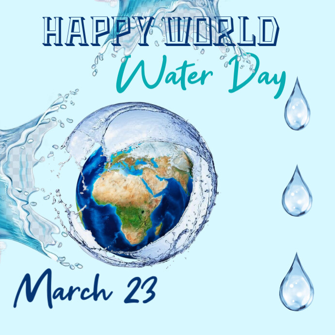 Blue Joyful Water Day  Instagram Post template