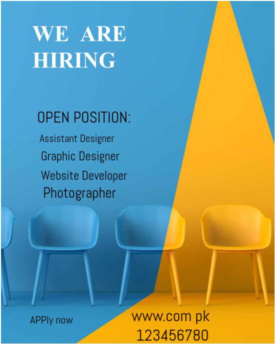 Blue Joyful We Are Hiring  Instagram Portrait template