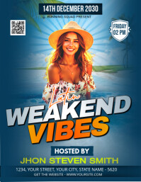 Blue Joyful Weakend Vibes Flyer (us Letter) template