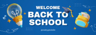 Blue Joyful Welcome Back To School Facebook Cover Photo template