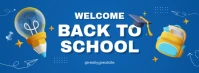 Blue Joyful Welcome Back To School Facebook Cover Photo Facebook-omslagfoto template