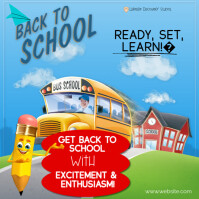 Blue Joyful Welcome Back To School Instagram Post template