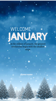 Blue Joyful Welcome Januari Instagram Story template