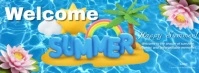 Blue Joyful  Welcome Summer  Facebook Cover Photo template