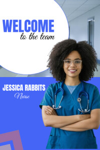 Blue Joyful Welcome To The Team Design Template Poster