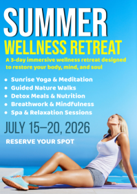 Blue Joyful Wellness Retreat A3 template