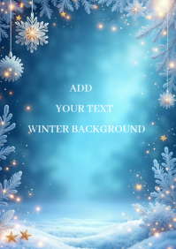 Blue Joyful Winter Background  A4 template