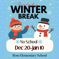 Blue Joyful Winter Break  Instagram Post template