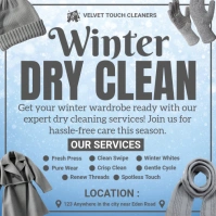 Blue Joyful Winter Dry Clean Services Instagram Post Instagram-Beitrag template