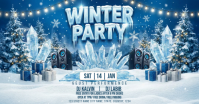 Blue Joyful Winter Party Facebook Shared Image template