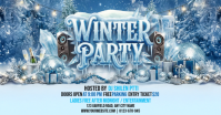 Blue Joyful Winter Party Facebook Shared Image template