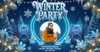Blue Joyful Winter Party Facebook Shared Image template