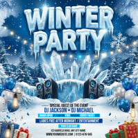 Blue Joyful Winter Party Instagram Post template