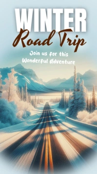 Blue Joyful Winter Road Trip Instagram Story template