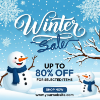 Blue Joyful Winter Sale Instagram Post Wpis na Instagrama template