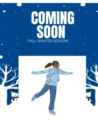 Blue Joyful Winter Season  Instagram Portrait template