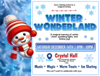 White Winter Wonderland Holiday Party ใบปลิว Template