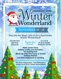 Blue Joyful Winter Wonderland  Flyer (us Letter) template